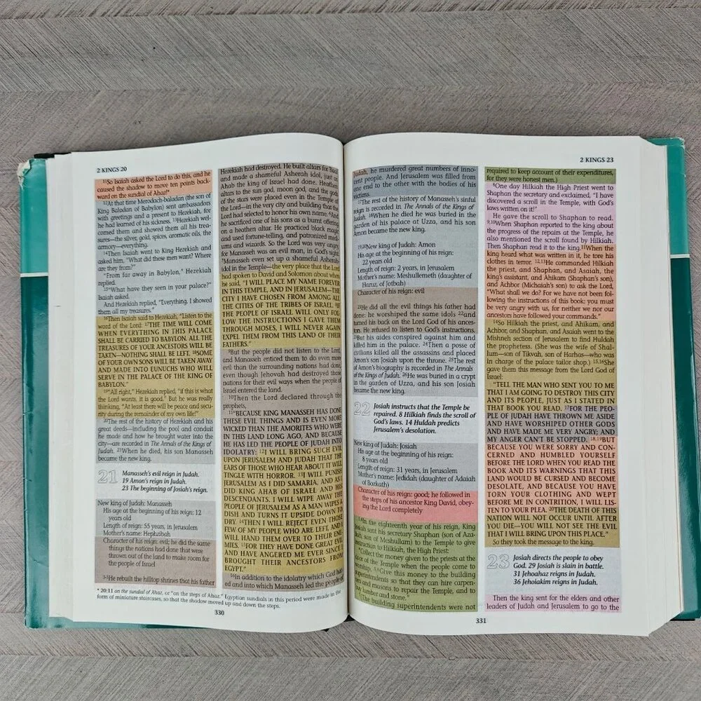 The Rainbow Study Bible Living Bible Edition Bold Letter Hardcover 1986 - Picture 6 of 9
